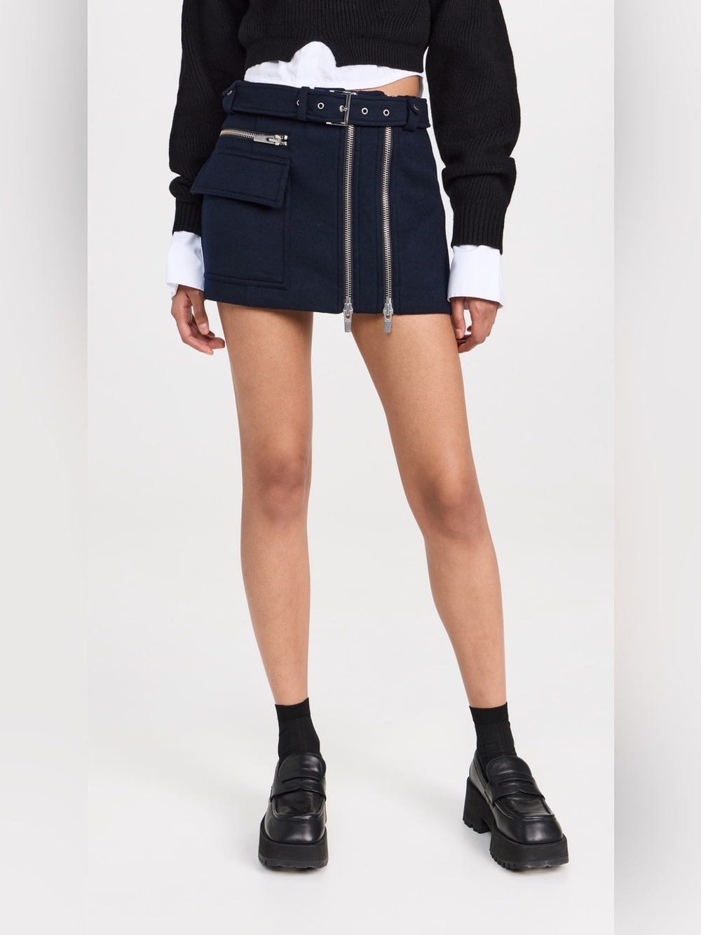 A.L.C Christian Skirt in Navy - Picture 2 of 12